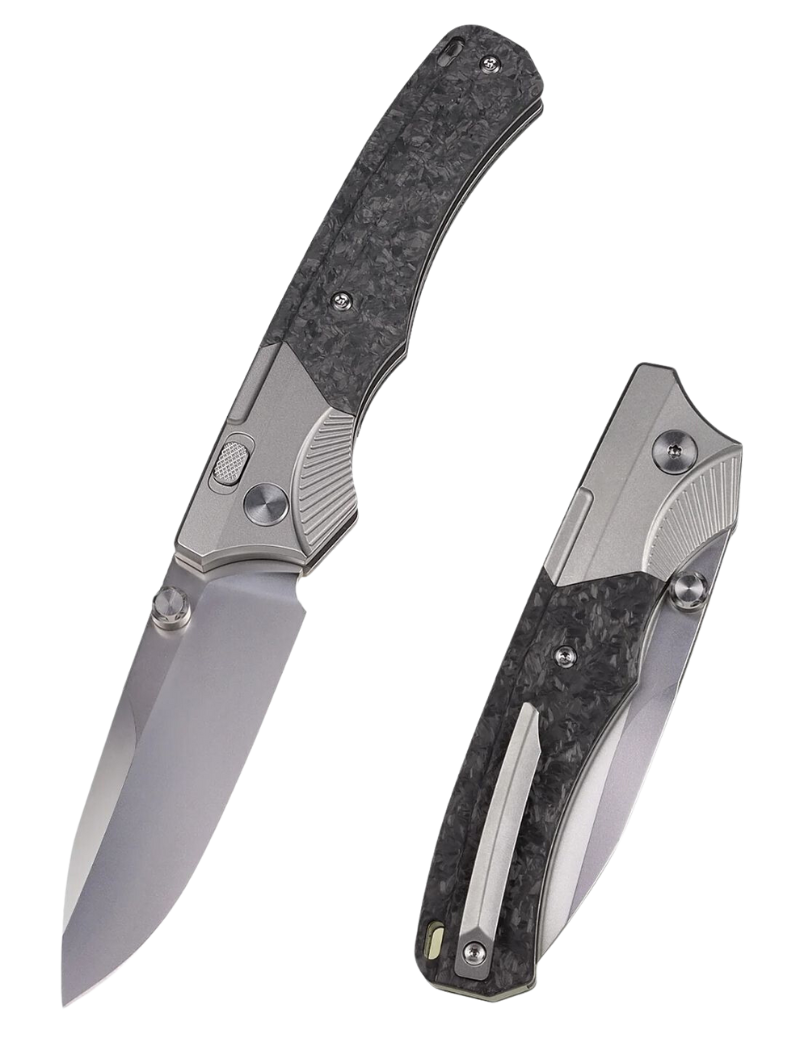 REMETTE - M390 Folding Pocket Knife Titanium Carbon Fiber Handle WD107