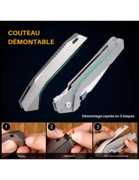 REMETTE - RT-WK1 Disassembly Knife Titanium Handle M390 Blade WK1-D