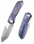 REMETTE - RT-Peregrine Falcon Knife Thunder Lightn Textures Titanium Handle M390 Knives RTT1-TX with Safety Lock