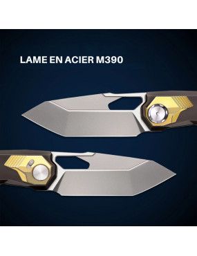 REMETTE - RT-Peregrine Falcon Folding Pocket Knife M390 Blade Titanium Handle Knives RTT1-BX with Safety Lock
