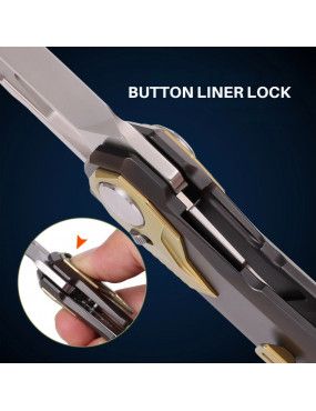 REMETTE - RT-Peregrine Falcon Folding Pocket Knife M390 Blade Titanium Handle Knives RTT1-BX with Safety Lock
