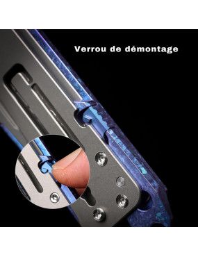 REMETTE - RT-Woodpecker Folding Pocket Knife M390 Blade Crystallized Titanium Handle RTWP-IB
