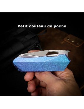 REMETTE - RT-Woodpecker Folding Pocket Knife M390 Blade Crystallized Titanium Handle RTWP-IB