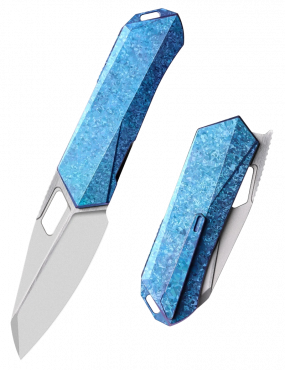 REMETTE - RT-Woodpecker Folding Pocket Knife M390 Blade Crystallized Titanium Handle RTWP-IB