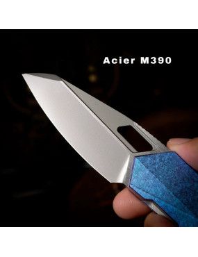 REMETTE - RT-Woodpecker Folding Pocket Knife M390 Blade Crystallized Titanium Handle RTWP-IB