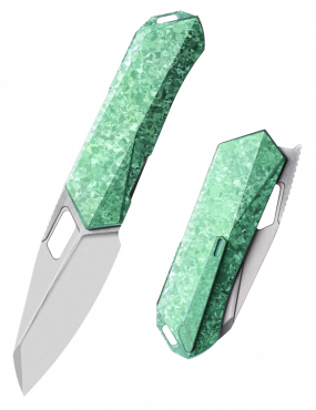 REMETTE - RT-Woodpecker Folding Pocket Knife M390 Blade Crystallized Titanium Handle RTWP-IG