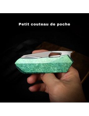 REMETTE - RT-Woodpecker Folding Pocket Knife M390 Blade Crystallized Titanium Handle RTWP-IG