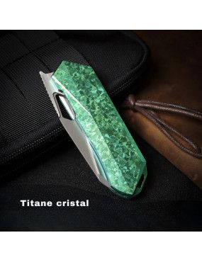 REMETTE - RT-Woodpecker Folding Pocket Knife M390 Blade Crystallized Titanium Handle RTWP-IG