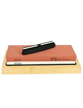 MAXKNIVES - MK1706 - Pierre d'affûtage sur support + guide d'affûtage